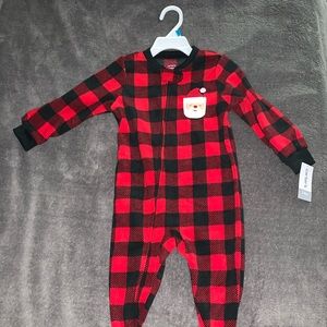 NWT Carter's Baby 1-Piece Christmas Fleece PJs